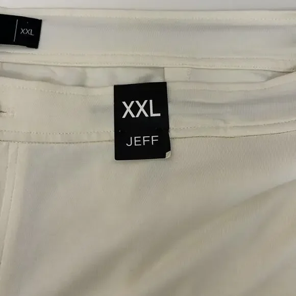 Men’s Jeff Shorts Size XXL in Cream 90% Cotton 10% Polyester Button n Drawstring - Picture 11 of 13